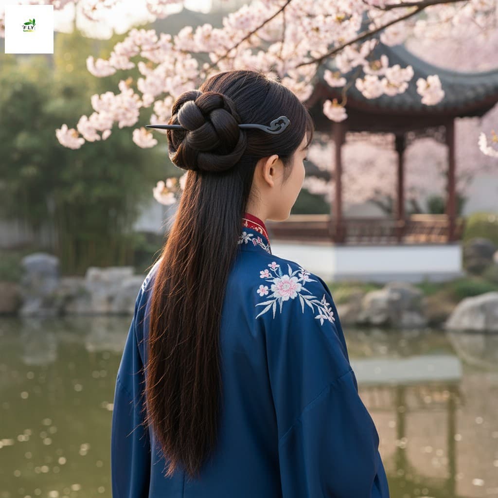 Grampo De Cabelo Chinês Tradicional Estilo Ébano-Pauzinhos Versáteis Para Hanfu Cheongsam