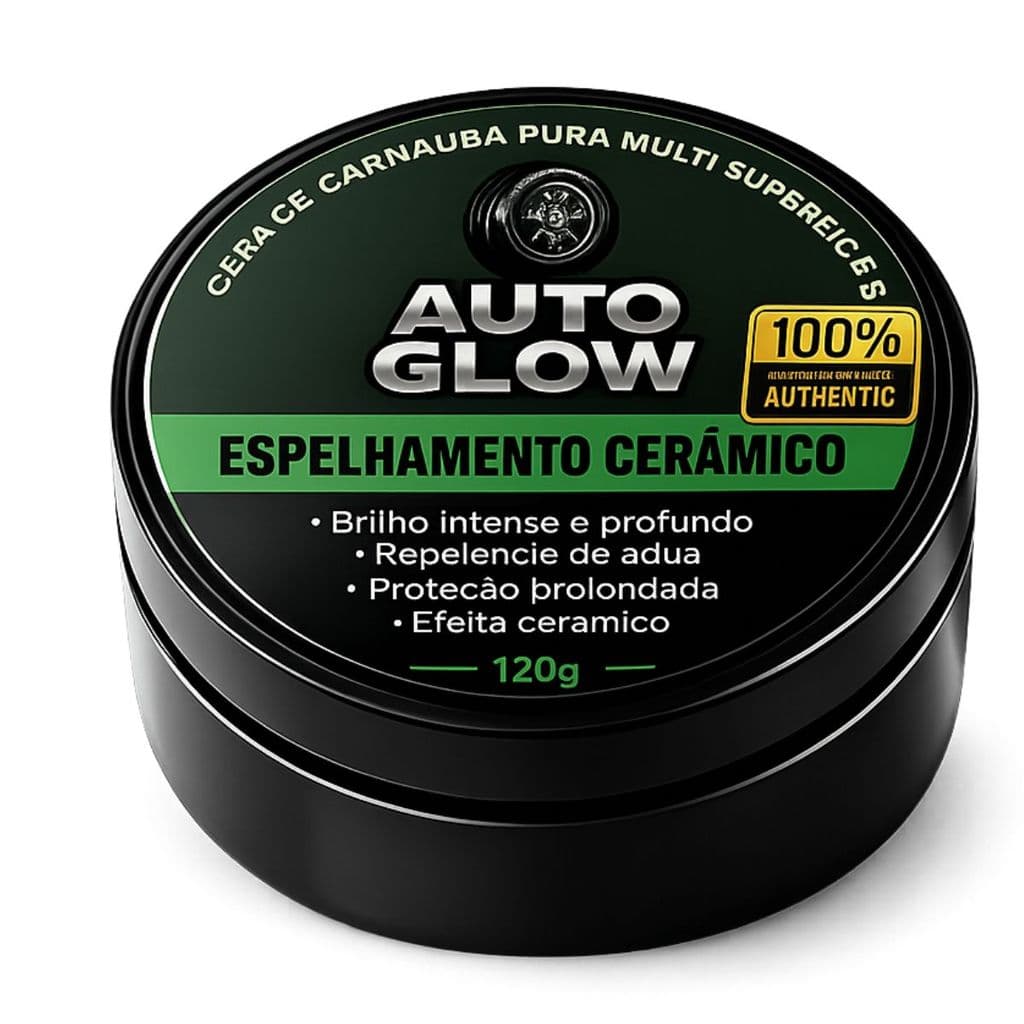 Cera Automotiva Carnaúba auto glow - Proteção UV, Repelência à Água e Brilho Intenso