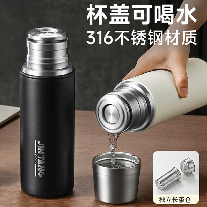 Copo térmico totalmente em aço para carro, masculino, aço inoxidável 316, grande capacidade, xícara de chá, 24 horas, is