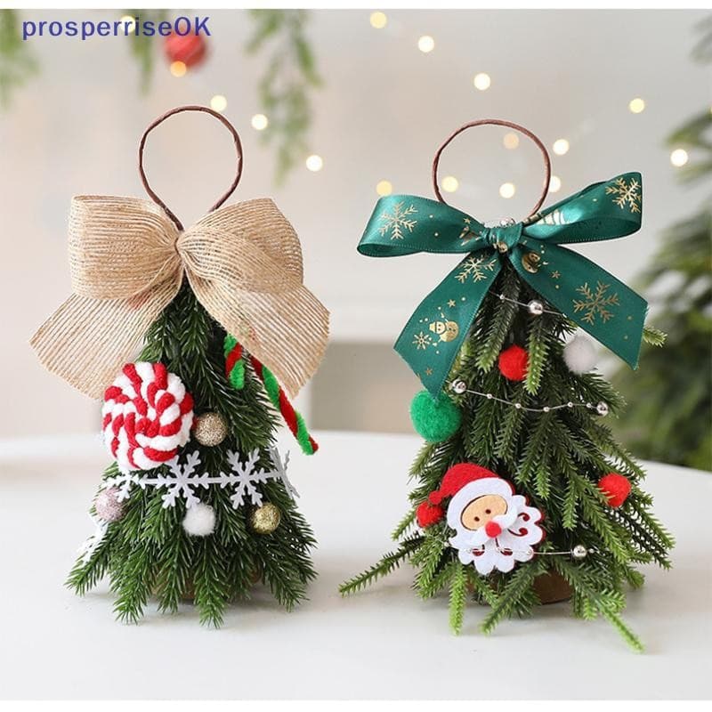 [newpros] Novo 1 Peça De Natal DIY Mini Enfeites De Árvore Decorações Suspensas Vermelho Branco Navidad Decoração De Ano