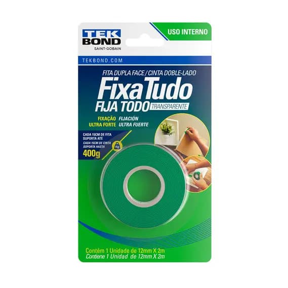 FITA ACR DUPLA FACE INT 12MMX2M BLISTER
