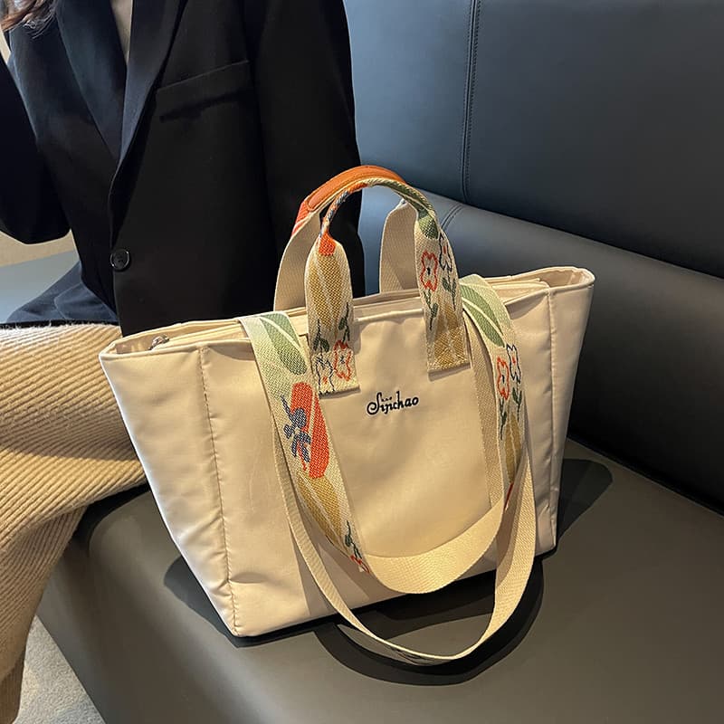 Nicho japonês sacola de grande capacidade bolsa de ombro simples All-Match bonito grande saco Tutorial bolso grande