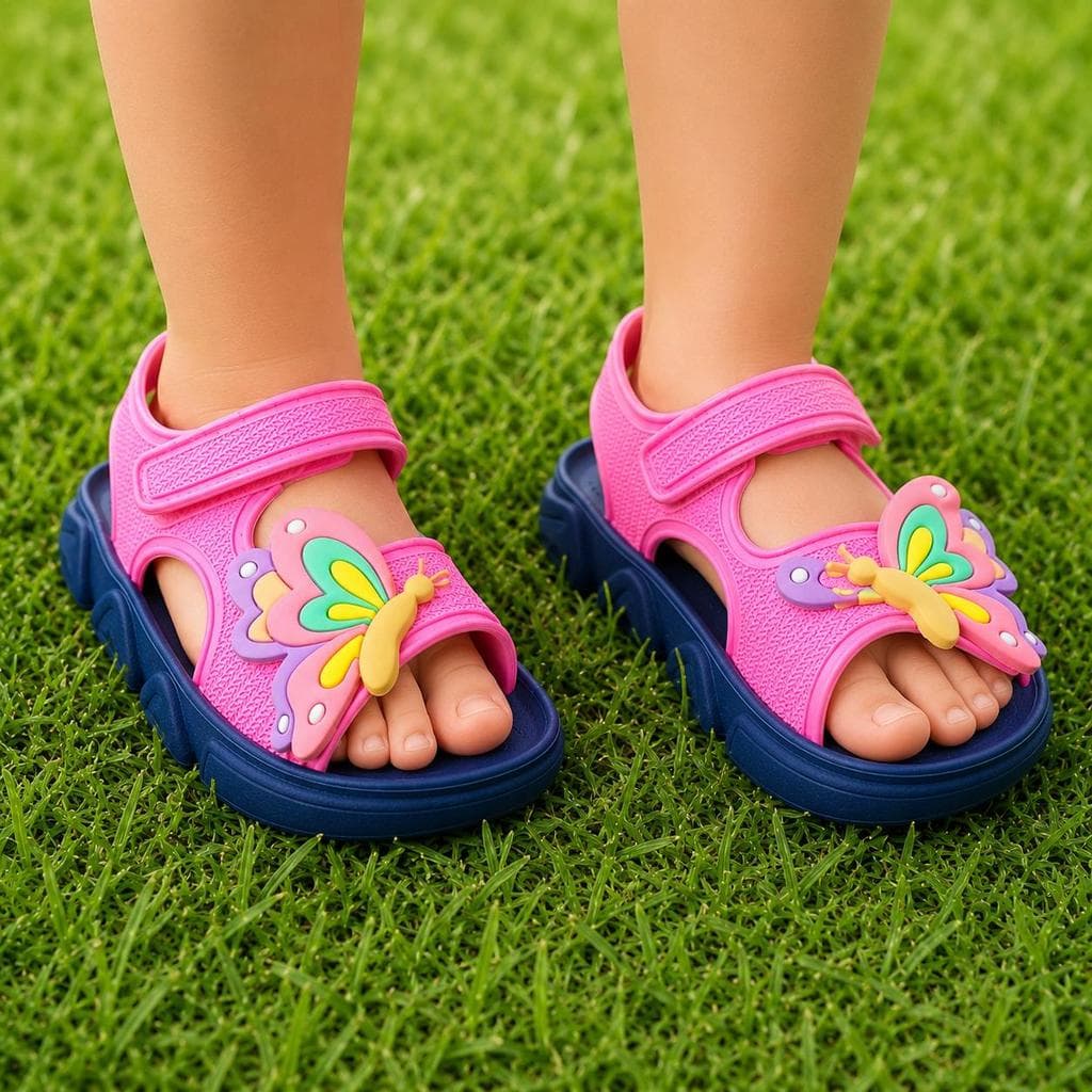 Sandália Infantil Menina Papete Infantil Rosa Menina Com Ajuste Sandália Feminina Sandália Escolar