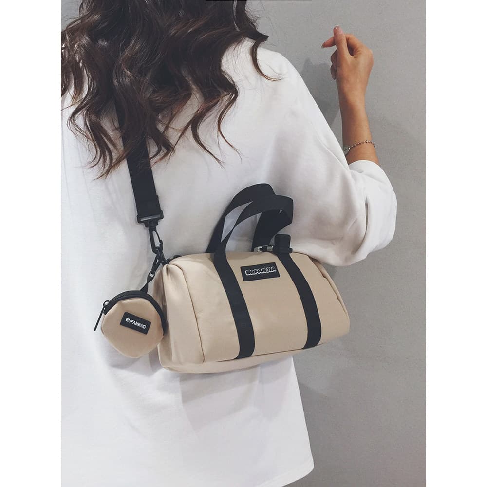 Bolsa bolsa feminina Versão coreana ins All-Match lona Boston saco feminino moda Commuter mão-transporte travesseiro sac