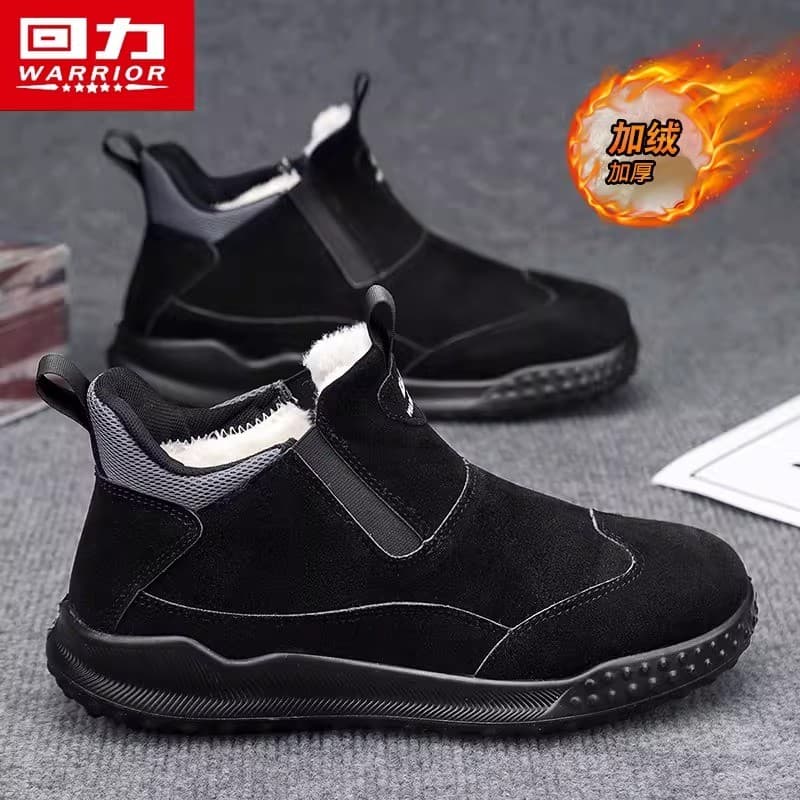 Puxar para trás sapatos de algodão sapatos masculinos inverno velo-velo quente um Pedal trabalho fora usar preguiçoso en