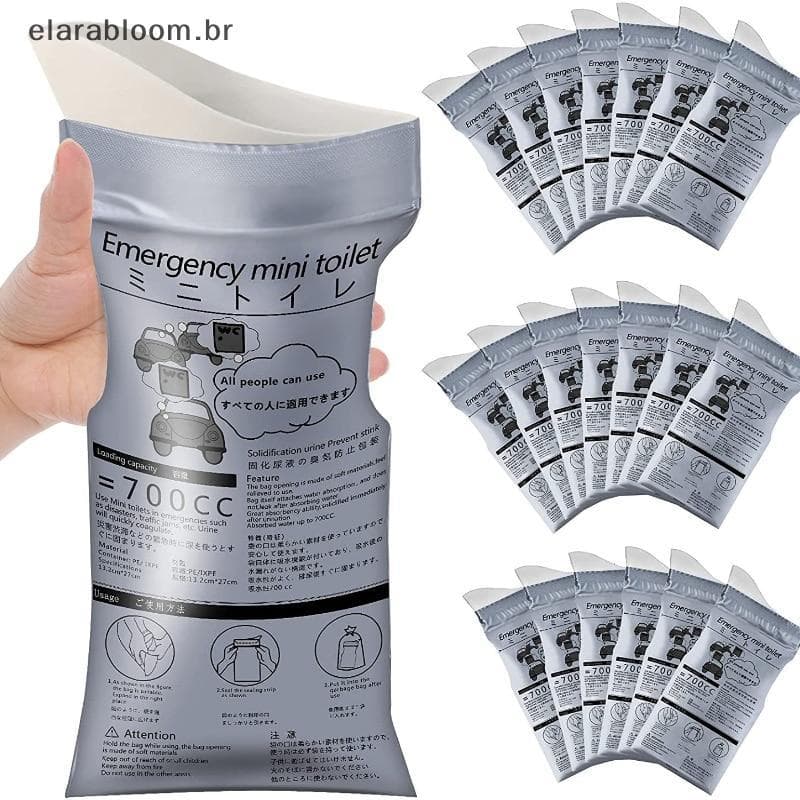 1/5 Pçs Sacos De Urinar De Emergência Ao Ar Livre 700ml Fácil Levar Xixi Viagem Mini Toalete Móvel Para Saco De Vômito D