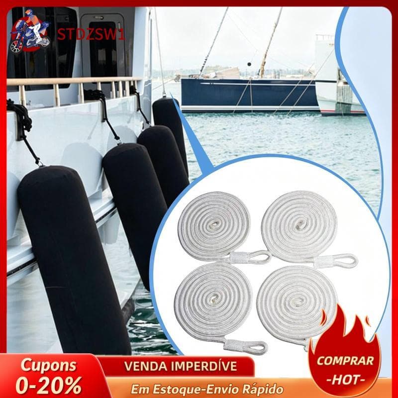 Fender [stdzsw1] Conjunto De 4 Linhas De Pára-Lama Para Barcos , Acessórios Náuticos , Cordas De Qualidade Marinha 1.8 M
