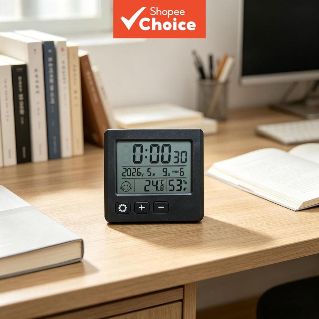 Relógio Digital Multifuncional De 3 Cores , Higrômetro De Termômetro Interno Com Display Lcd Para Casa , Escritório E Qu