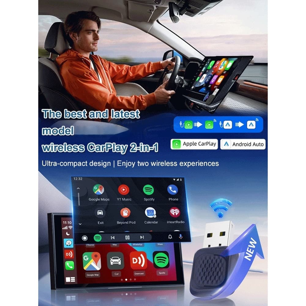 [Sem Fio] SL-Mini Adaptador Bluetooth Portátil para Veículos/Carros