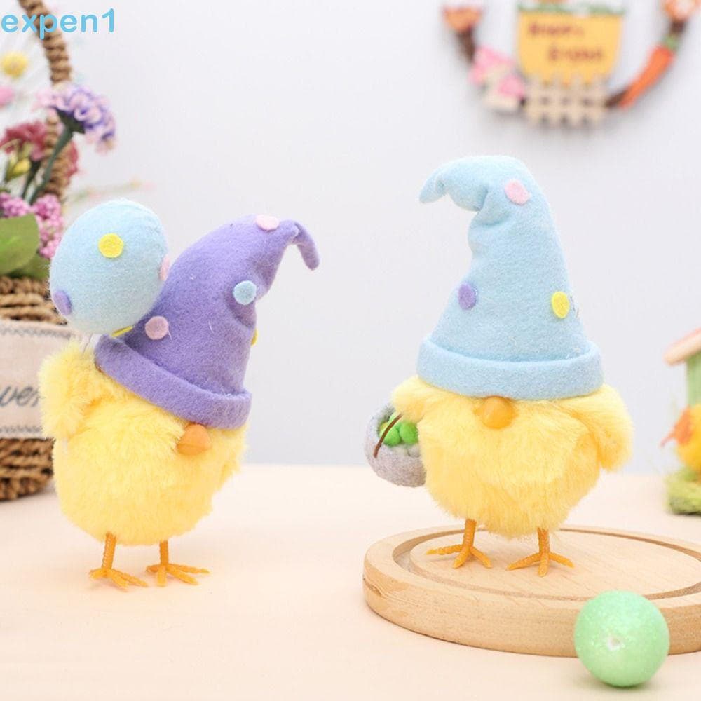 EXPEN Decoração De Páscoa , Boneca De Ovo De Tamanho Pequeno De Cor Amarela , Mesa Frango Com Exibição Sazonal
