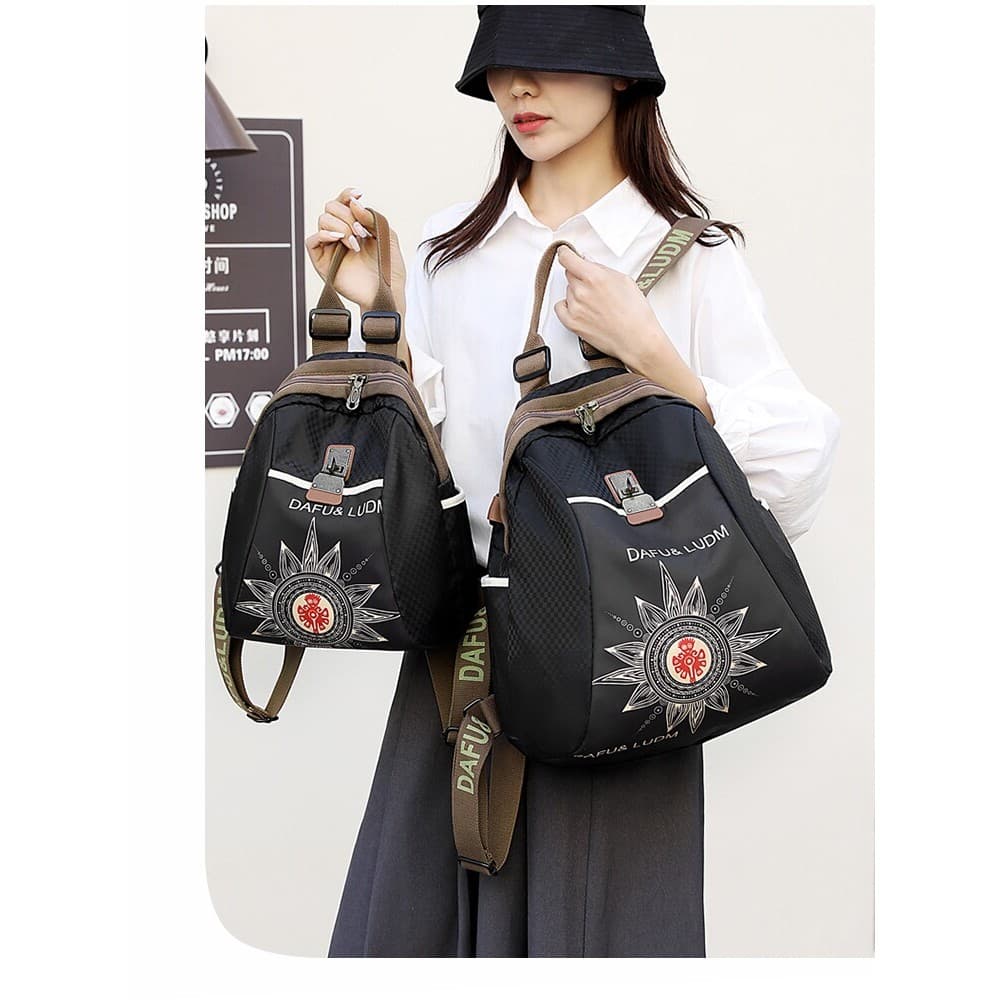 Impresso leve mochila feminina High-End sentimento 2025 novo estilo moda Casual senhoras Super quente mochila estudante