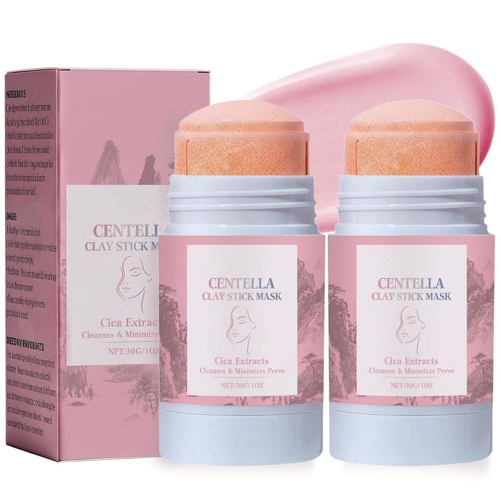 KUNAL 2 PCS Máscara em Bastão de Argila de Centella, Máscara em Bastão de Argila Rosa para Redução de Poros, Máscara Fac