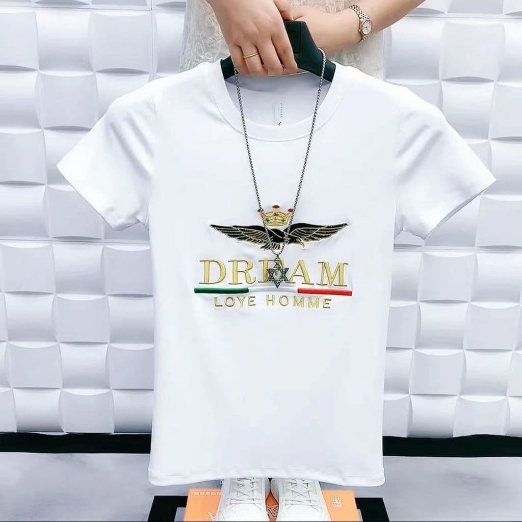 Camiseta masculina de manga curta verão ins Street Wear bonito puro algodão meninos camiseta meia manga espírito Social