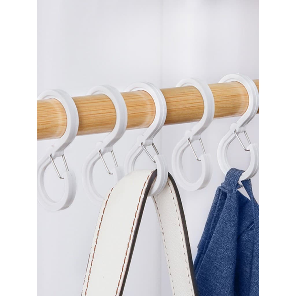8 peças conjunto estilo japonês em forma de S gancho fivela cozinha banheiro barra transversal gancho perfuração-livre p