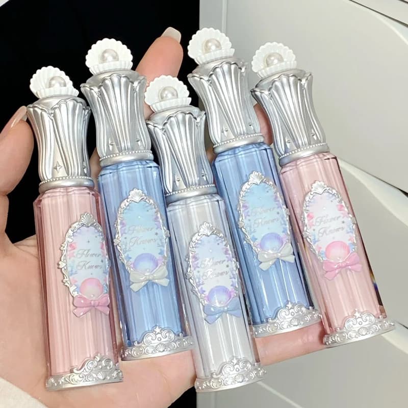 Flor sabe concha pérola essência labial mel luz maquiagem nutritiva um esmalte labial copo antiaderente lama labial ofic