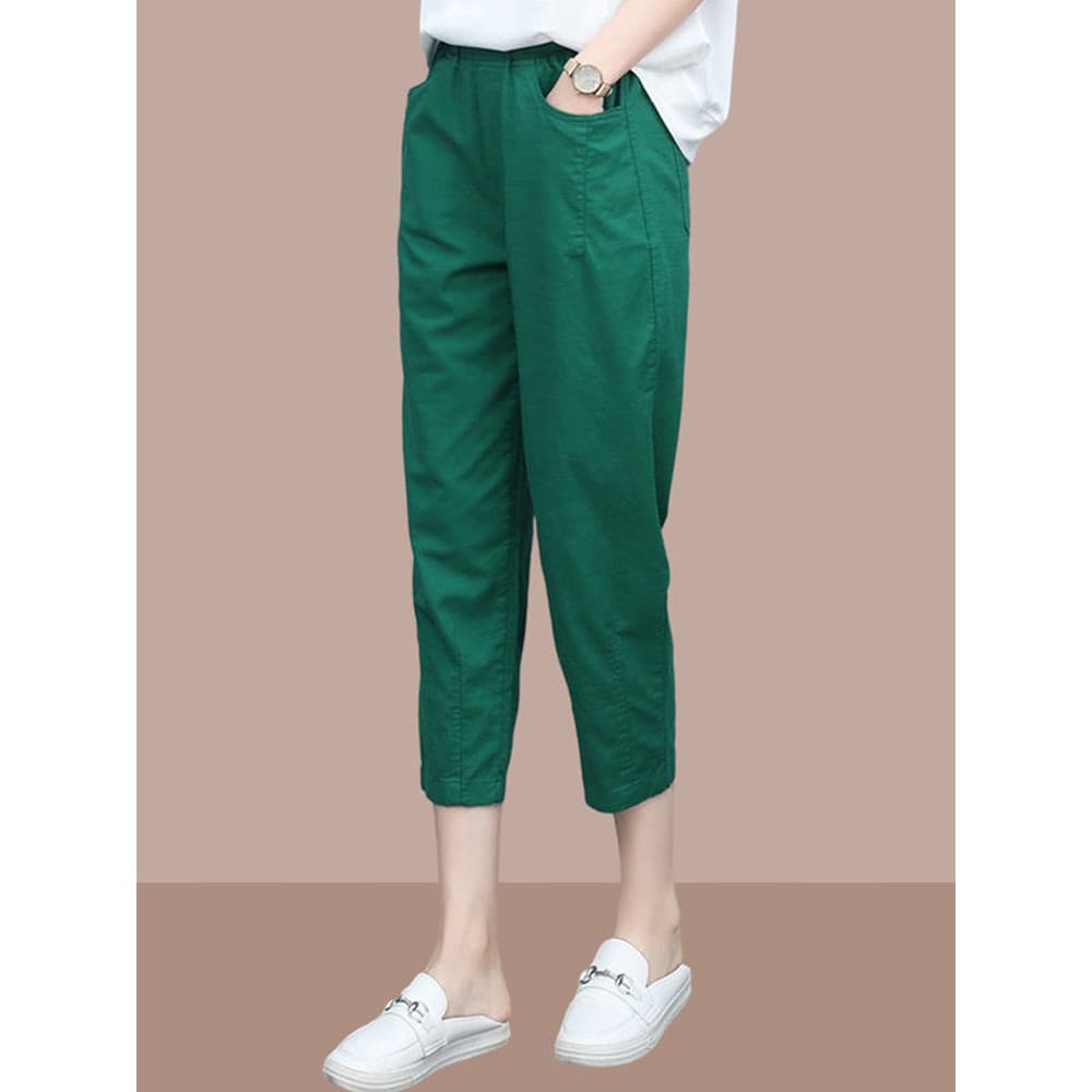 Street Wear calças casuais femininas verão estilo fino 2026 solto redução de idade moda All-Match simples Commuter corta