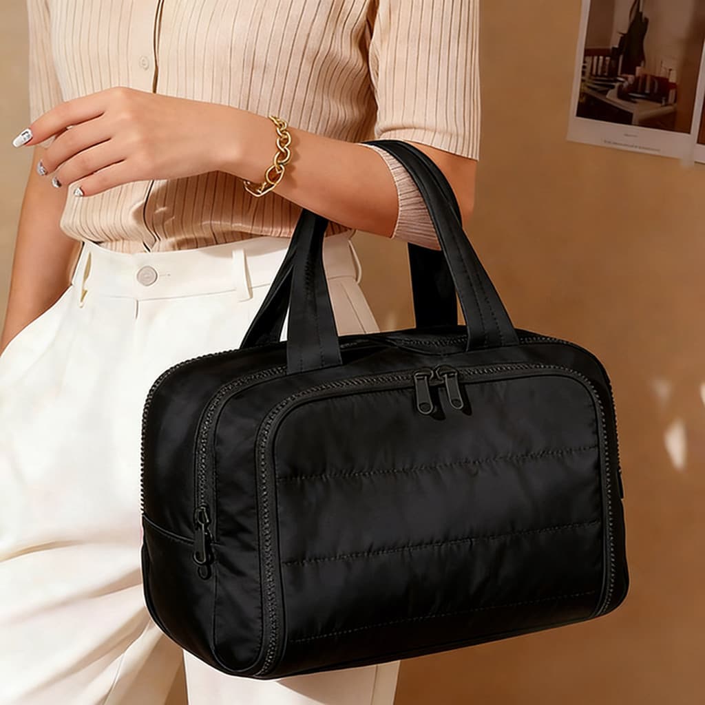 UT Grande Capacidade Portátil Leve Saco De Maquiagem Feminino Viagem Cuidados Com A Pele Organizador Bolsa Zíper Caso Co