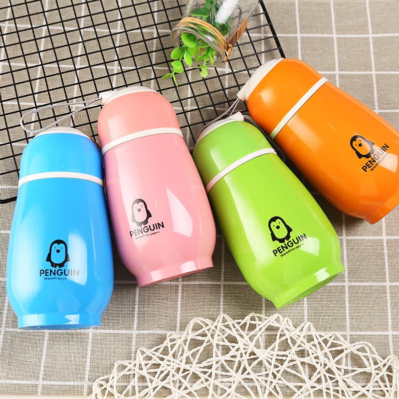 Nova cor doce pinguim copo dos desenhos animados crianças copo térmico de aço inoxidável impresso logotipo presente garr