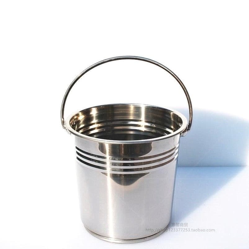 Balde portátil de aço inoxidável Balde de óleo Balde de lavagem de carro de ferro de gelo de sopa de j