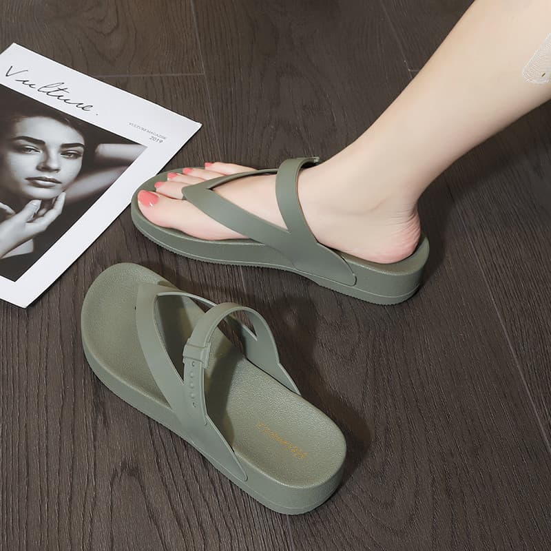 Verão novo estilo versão coreana All-Match moda salto médio praia moda Casual tendência interior ao ar livre feminino An