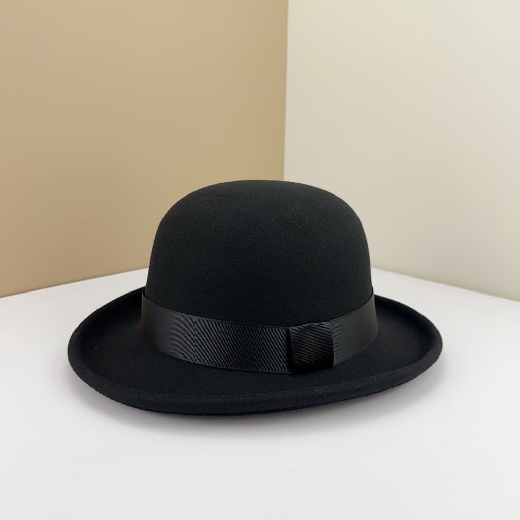 Outono inverno versão coreana chapéu superior estilo britânico preto chapéu superior cavalheiro Jazz chapéu aba larga lã
