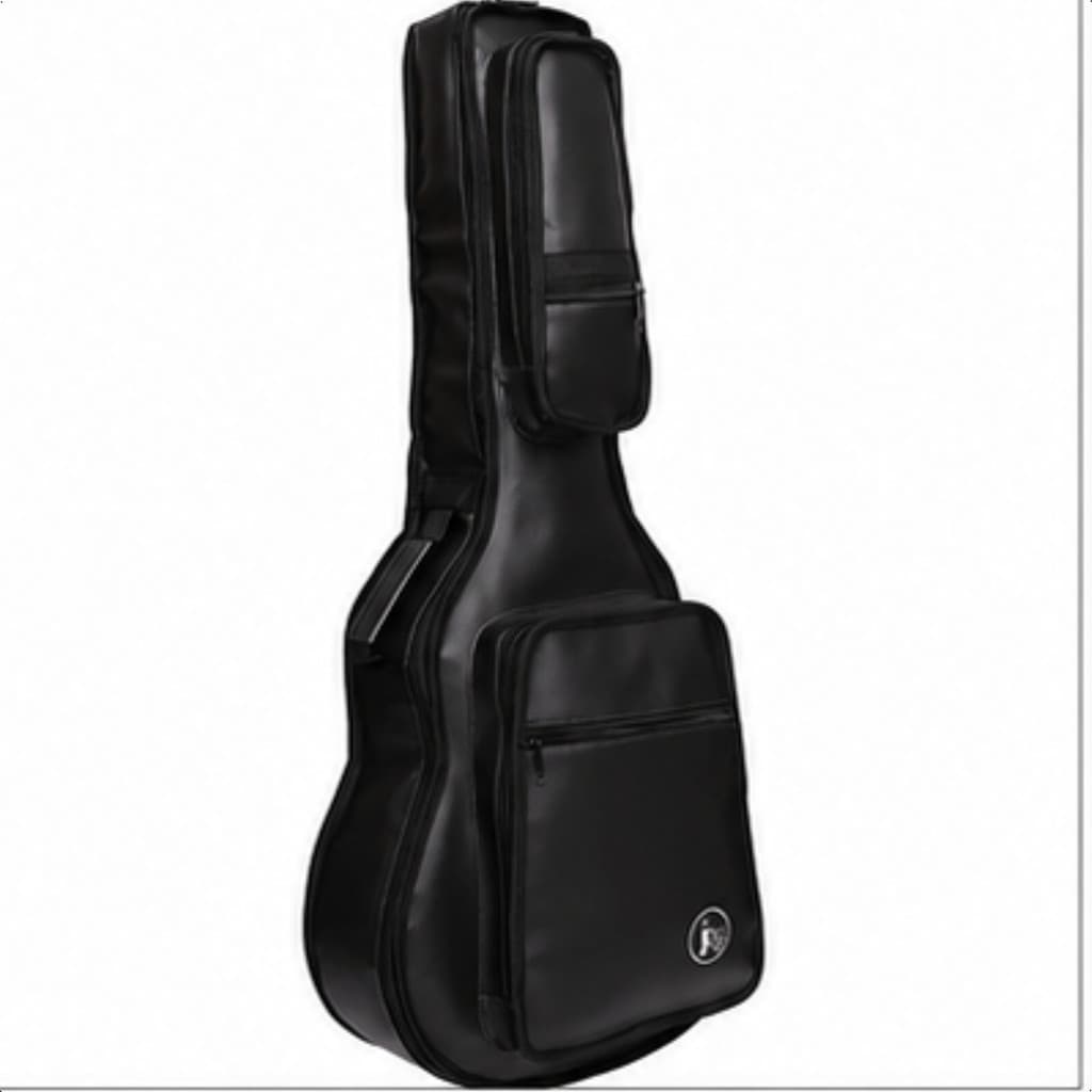 Capa Protetora para Violão Folk Premium em Couro Sintético Preto
