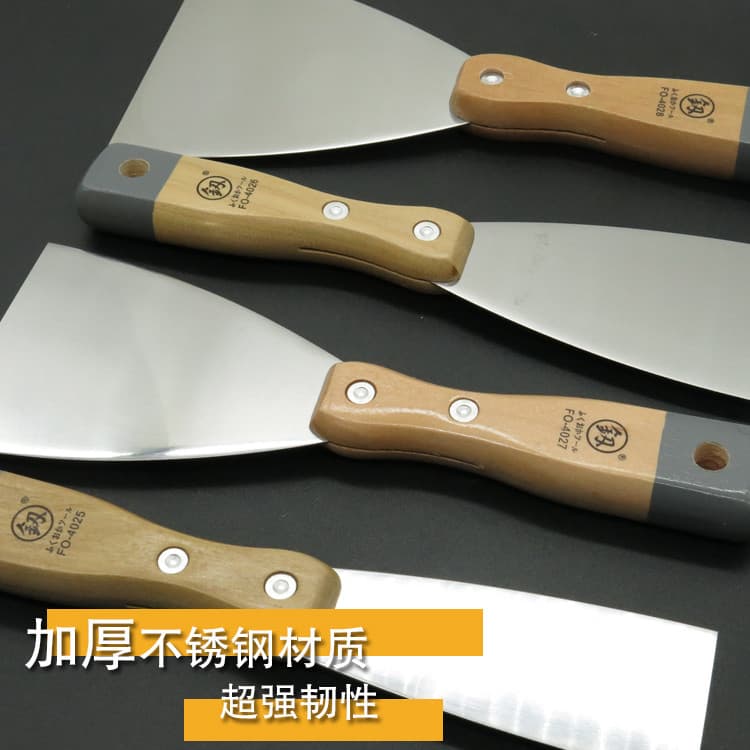Japão Fukuoka ferramentas cinza faca espátula engrossado Putty faca espátula pequeno raspador pintor cabo de madeira ved