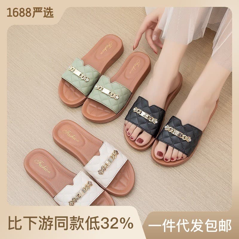Novo estilo verão moda exterior usar férias sapatos de praia femininos chinelos femininos sandálias/sandálias para casa