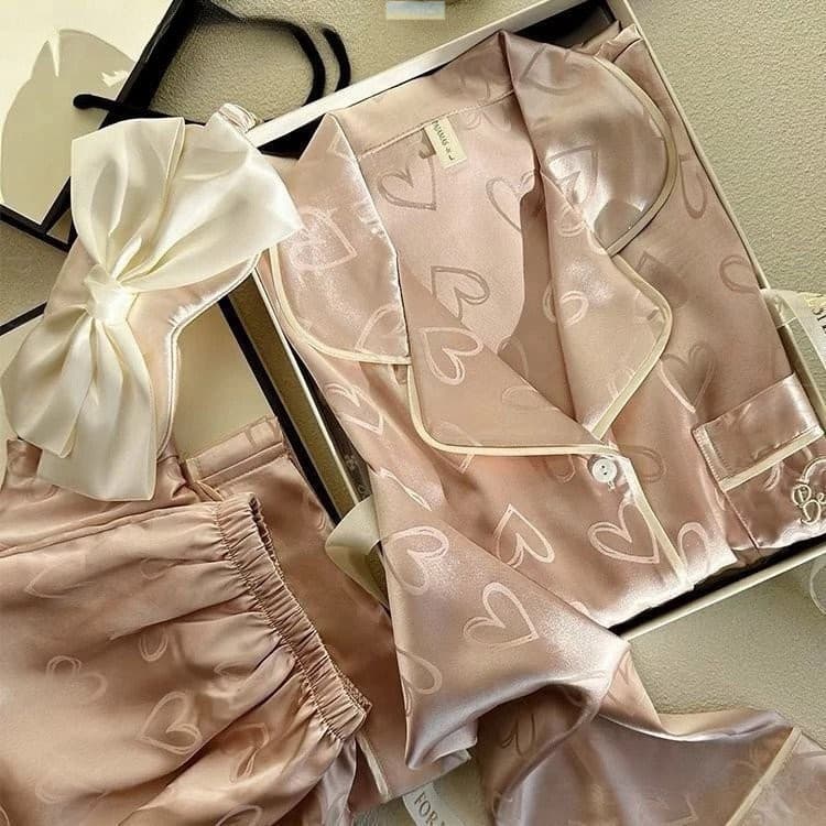 Pijama de Seda de Manga Longa para Mulheres IFES, Novo Conjunto de Duas Peças para Outono e Primavera, Estiloso Z4E1