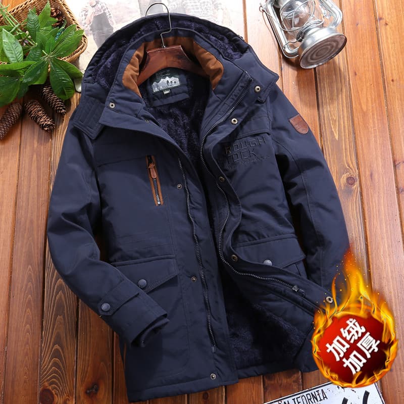 Forro de lã jaqueta espessada tamanho grande jaqueta de algodão Casual masculina jaqueta de algodão de inverno ao ar liv
