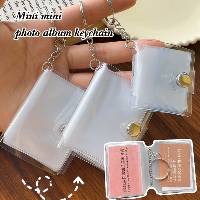 Mini Chaveiro De Álbum De Fotos De 5 Unidades-Transparente-Pingente Memória Instantânea DIY-Porta-PVC-Armazenamento Cert