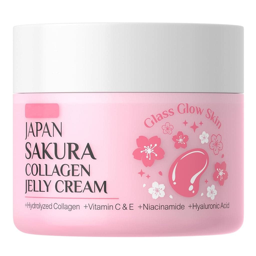 Creme de Colágeno em Gel com Flor de Cerejeira, Hidratante Facial Anti-Idade com Colágeno Hidrolisado, Firma e Preenche