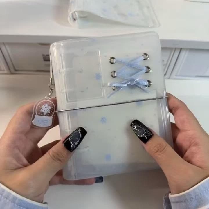 M5 transparente inverno floco de neve cinta manual de folhas soltas estudante diy portátil agenda de alto valor Notebook