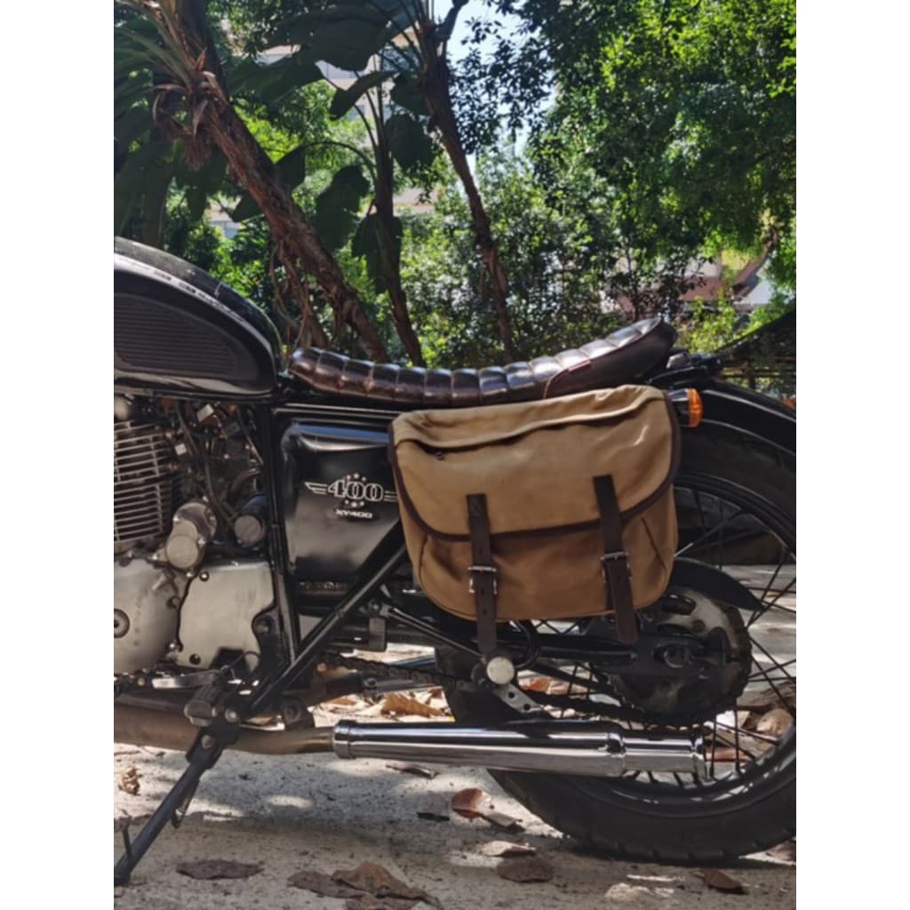 Clássico Retro motocicleta saco lateral lona Commuter lado saco Harley motocicleta à prova dwaterproof água óleo cera ca