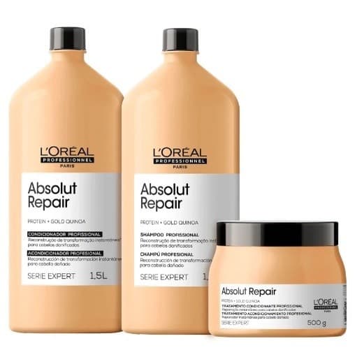 Kit L´Oréal Absolut Repair Shampoo 1,5L + Condicionador 1,5L + Máscara 500g
