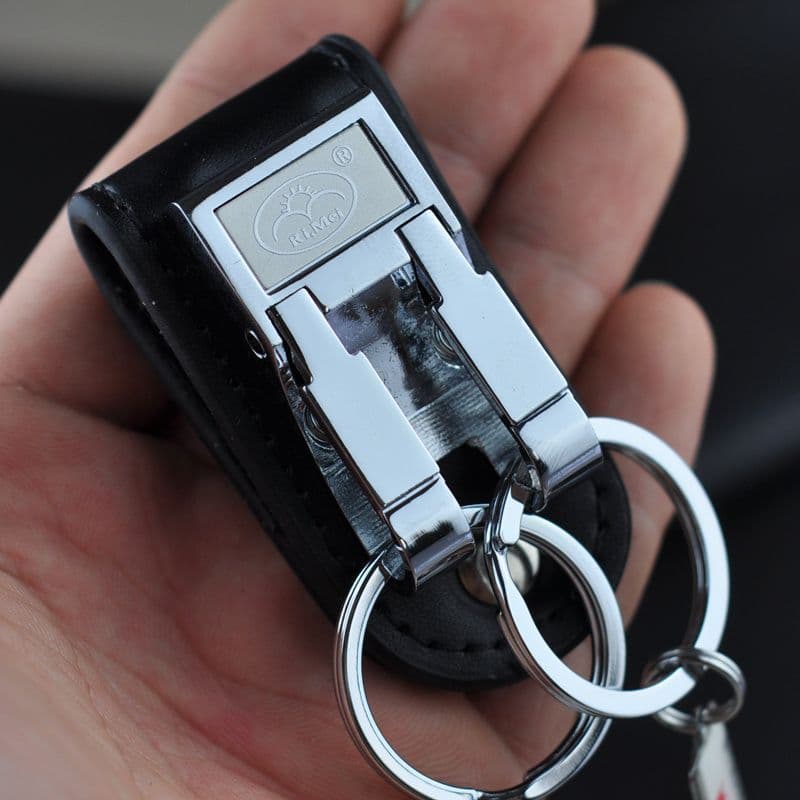Chaveiro japonês americano criativo masculino feminino anel duplo cinto pendurado na cintura chaveiro de carro presente