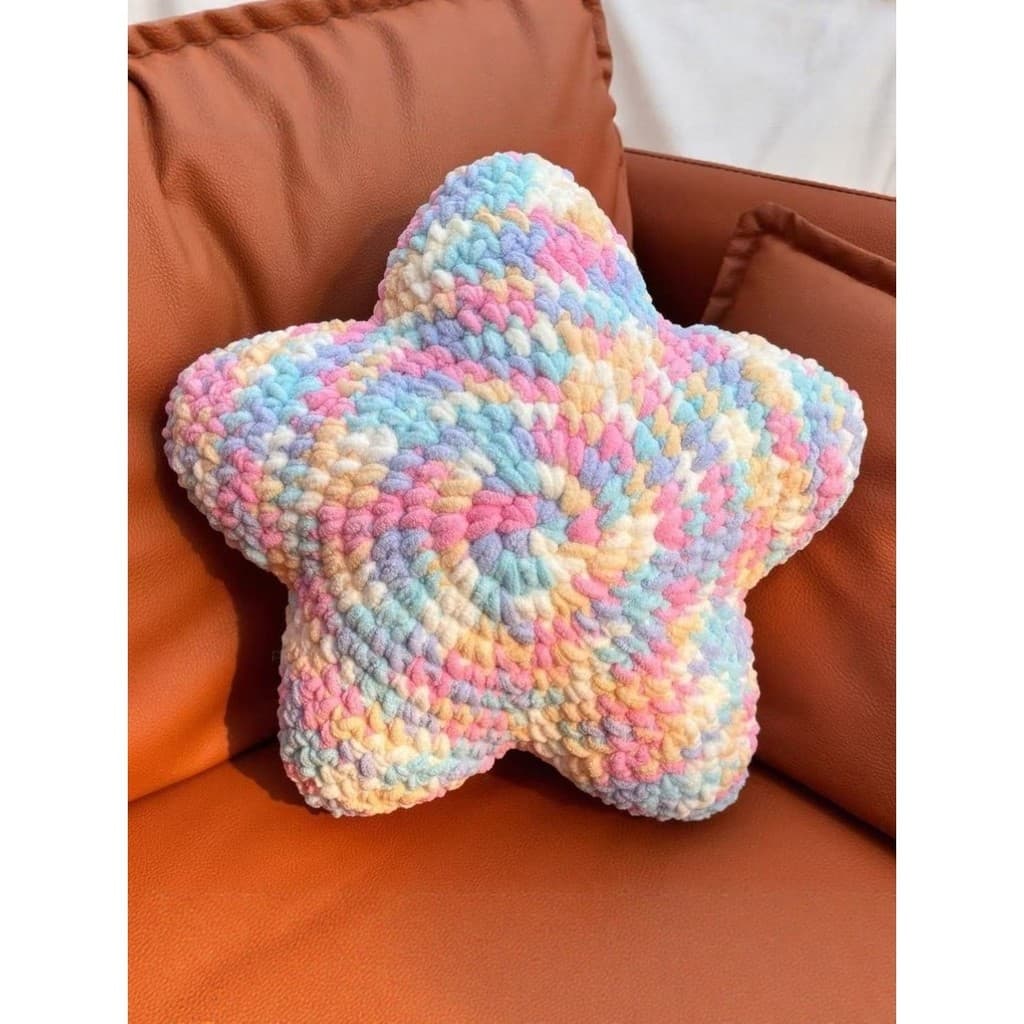 Gradiente estrela travesseiro tira de gelo boneca bola de lã grossa crochê pacote Material diy grande boneca encosto fei