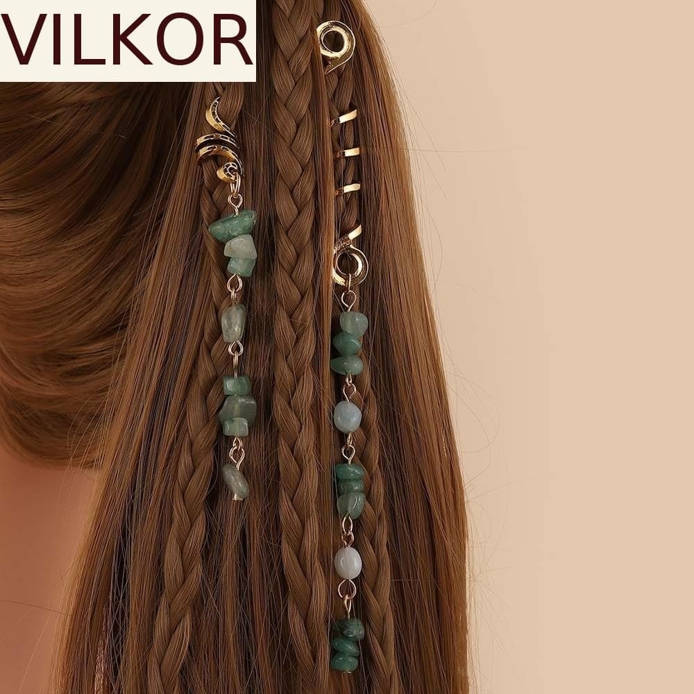 Joias De Cabelo VILKOR Dreadlock , Acessórios Estilo Pingente De Pedra Colorida Hip-hop , Doce