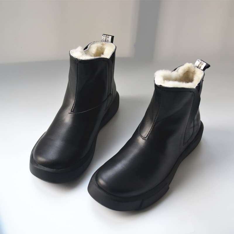 Comércio exterior pedido Original exportação botas curtas de lã Real botas femininas simples couro quente botas de algod