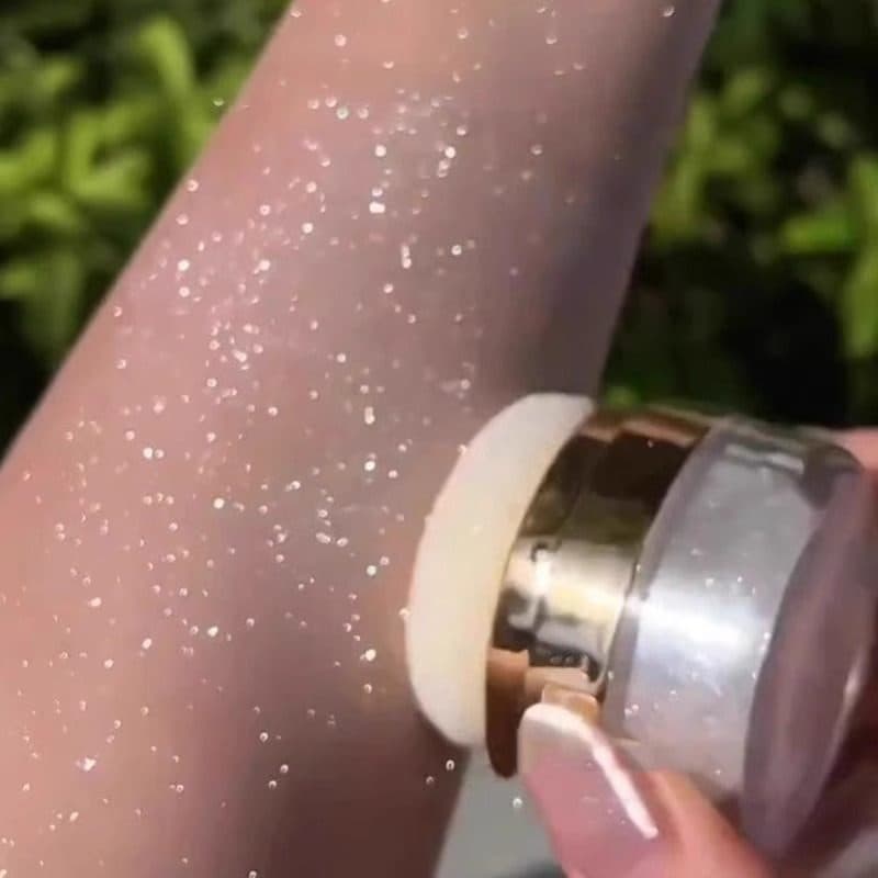 Pó Mágico Fada!Influenciador destacando pó corpo glitter iluminando noiva casamento glitter pó brilhante fino brilhante