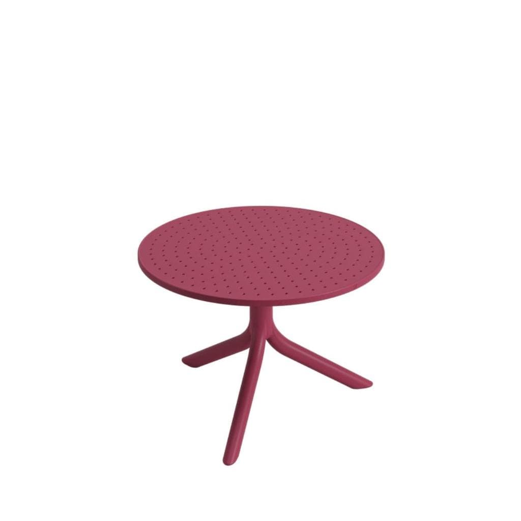 Mesa Redonda de Apoio Livy Aurah 60x43cm Marsala Polipropileno Plaxmetal