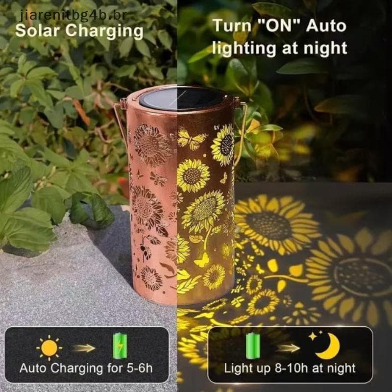 JIARN Solar Girassol Sombra Caminho Lanterna LED Decoração Luz Baixa Manutenção Para Gramado Jardim Quintal De Pátio .