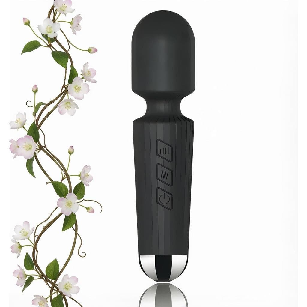 Massageador Pessoal, Silicone, Múltiplas Velocidades, 20 Modos, Recarregável por USB, Rosa, Preto (Preto)