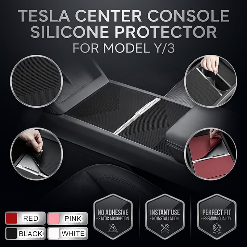 [Fácil de Instalar] แผ่นรองคอนโซลกลาง Tesla/Silicone/Antiderrapante/Proteção/Para Model 3/Y