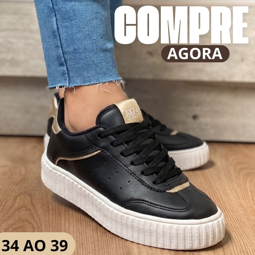 Tênis Feminino Casual Plataforma Confortável Estilo Urbano Moderno Para Looks Do Dia A Dia