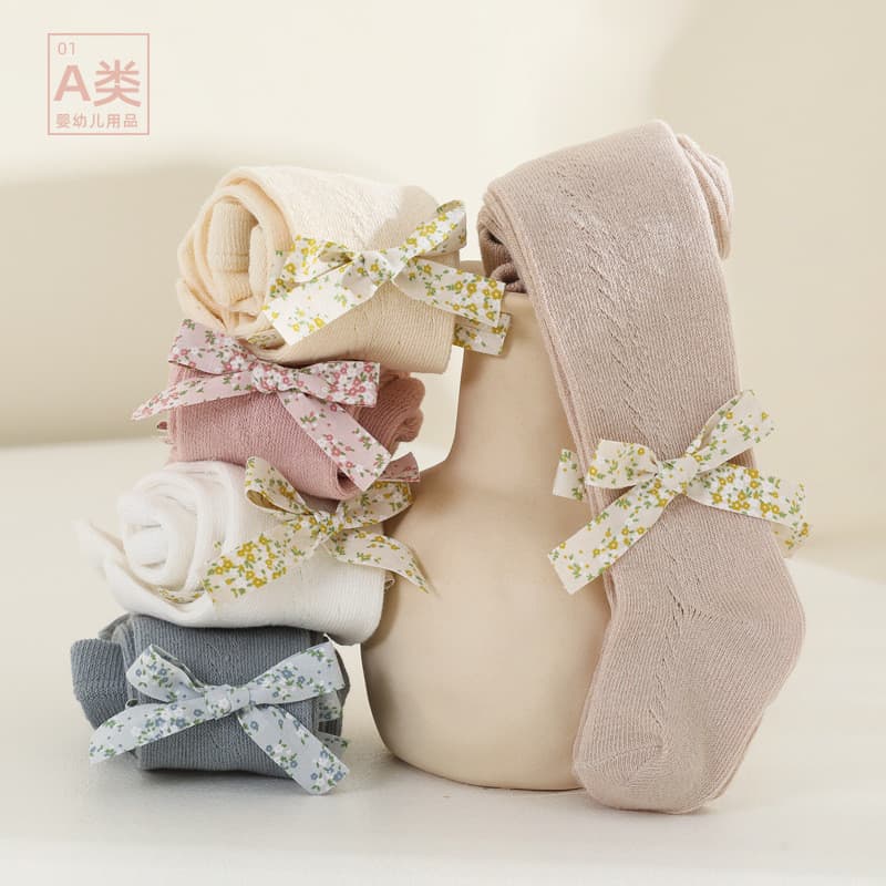 1-3 anos de idade bebê menina Floral Bowknot meia-calça 2 bebê menina crianças primavera verão menina Super elástica Leg