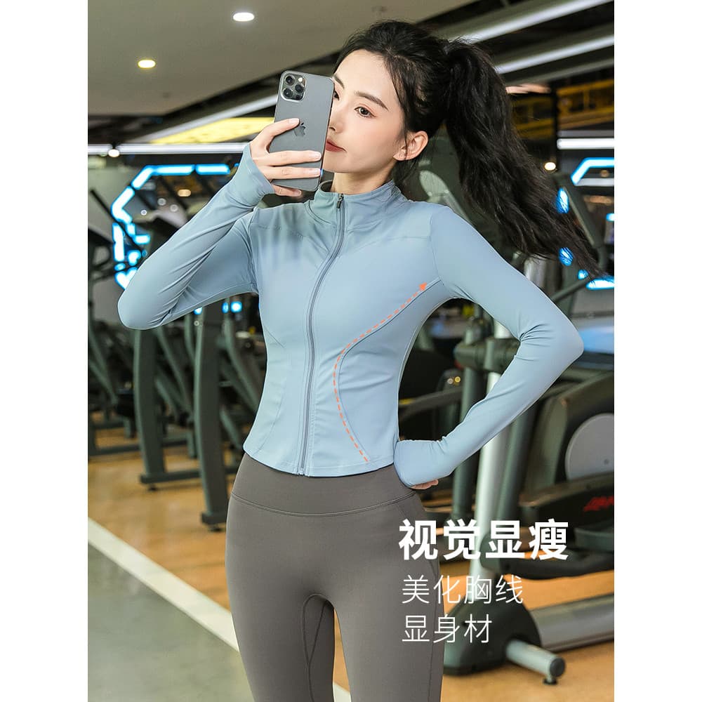 Yoga Wear jaqueta feminina esportes de secagem rápida estilo primavera magro ciclismo correndo topo respirável Fitness y