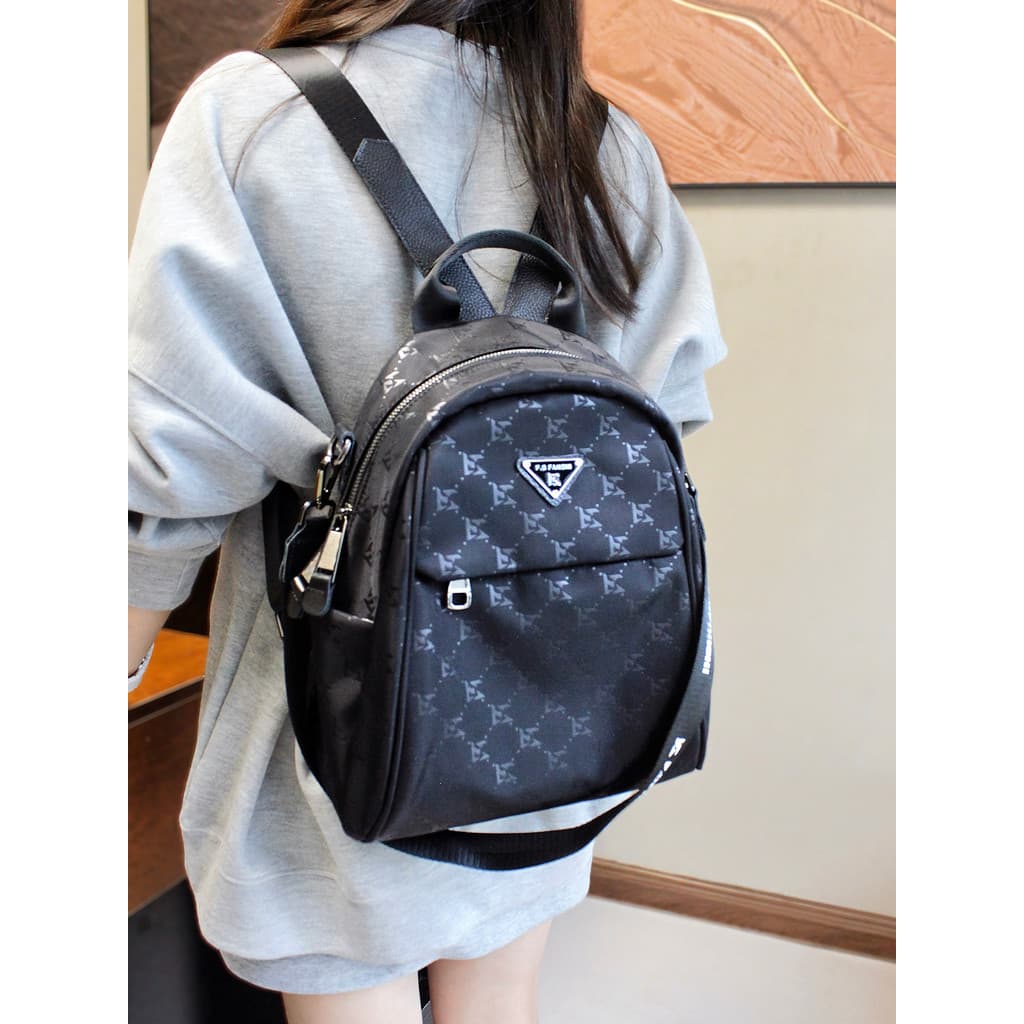 Moda impressa pequena mochila feminina novo estilo High-End sentir leve Oxford pano mochila dupla utilização All-Match s