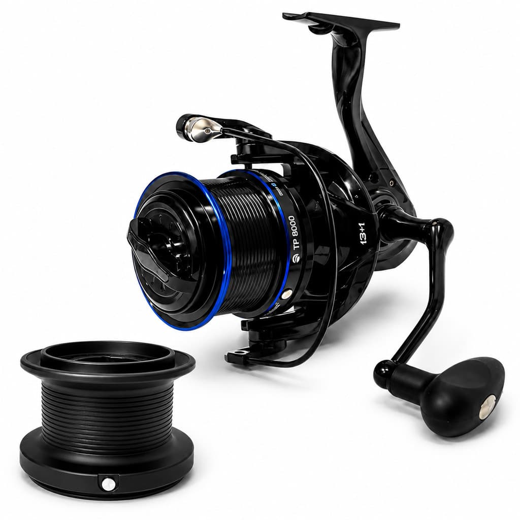 Molinete de Pesca Praia TP 8000 V -14 Rolamentos - Drag:20kg - Carretel Alumino - C/ Carretel Extra
