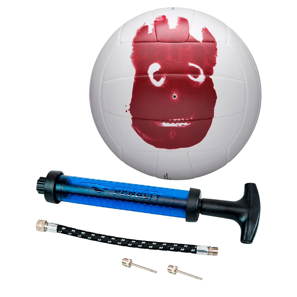 Kit Bola de Vôlei Wilson Castaway Original Resistente + Bomba de Ar Penalty Completa Com Mangueira e Agulhas